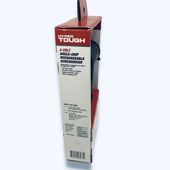 Hyper Tough 4-Volt MAX* Lithium-Ion Angle-Grip Cordless Screwdriver! NEW! NIB! - Picture 5 of 7